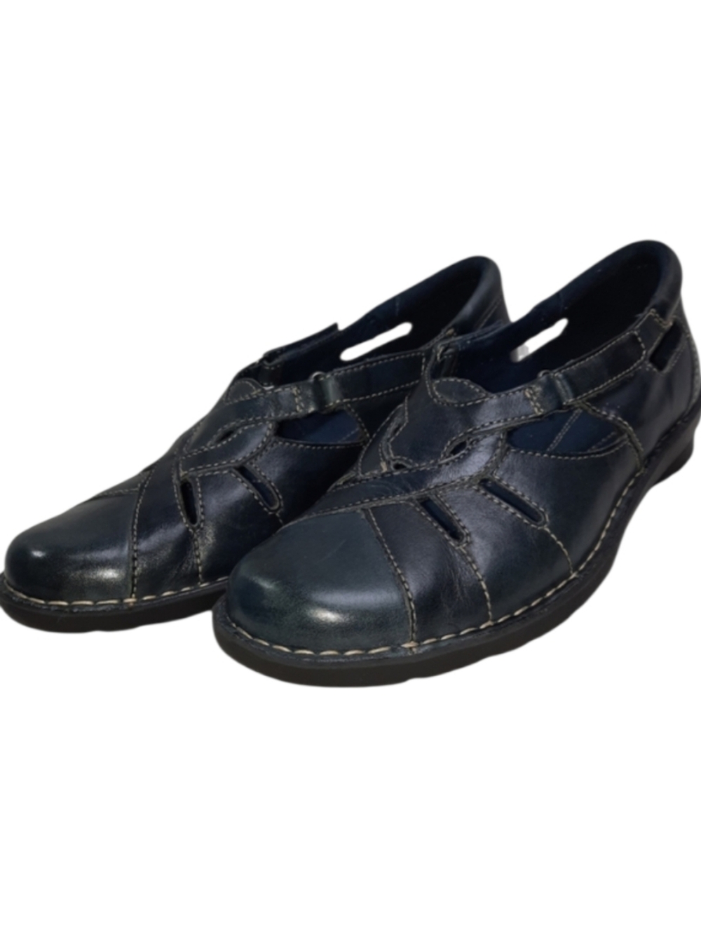 Clarks Bendables Blue Leather Nikki Regatta Shoe SZ 7.5M